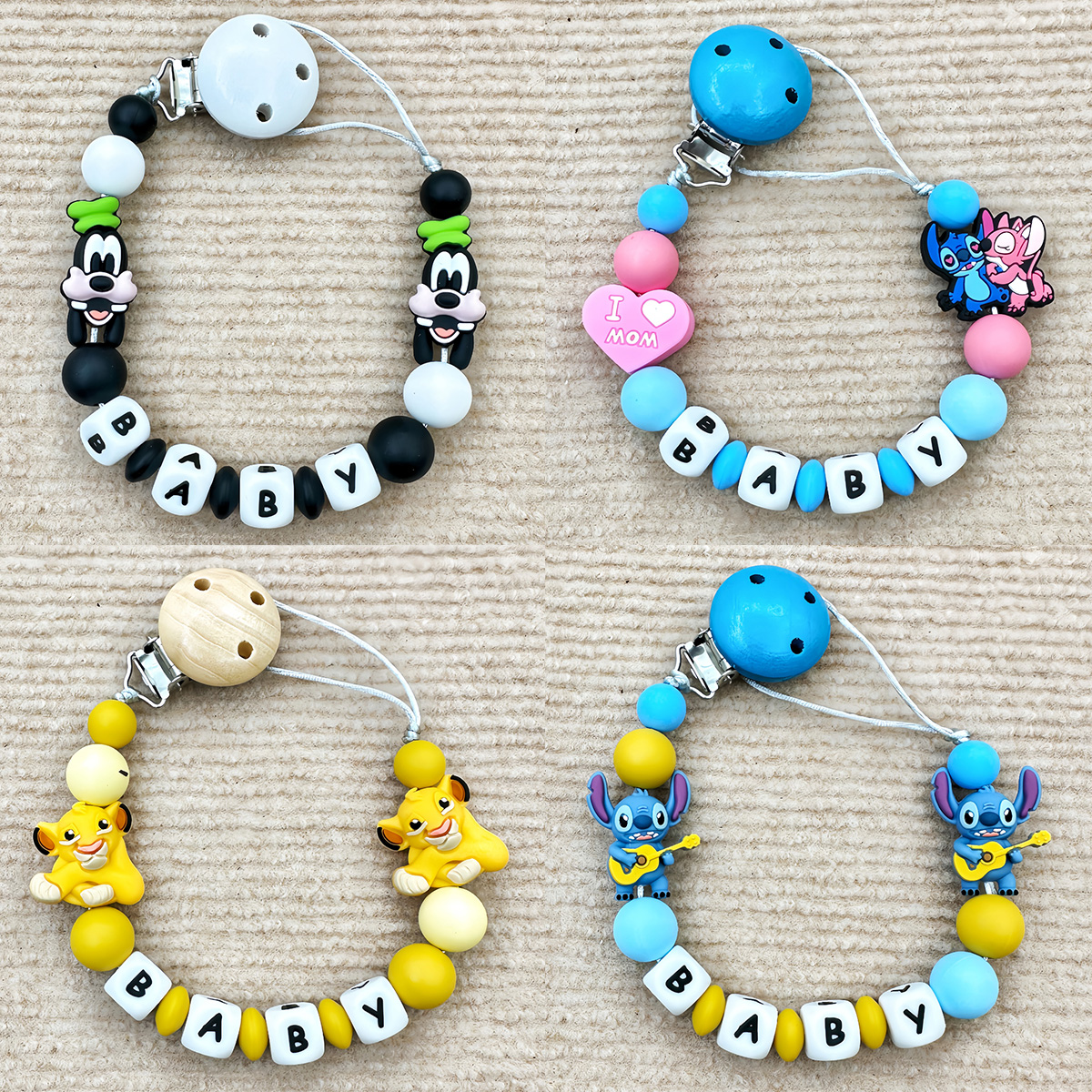 Baby Pacifier Clip - Customize Personalized Names Letters Name for