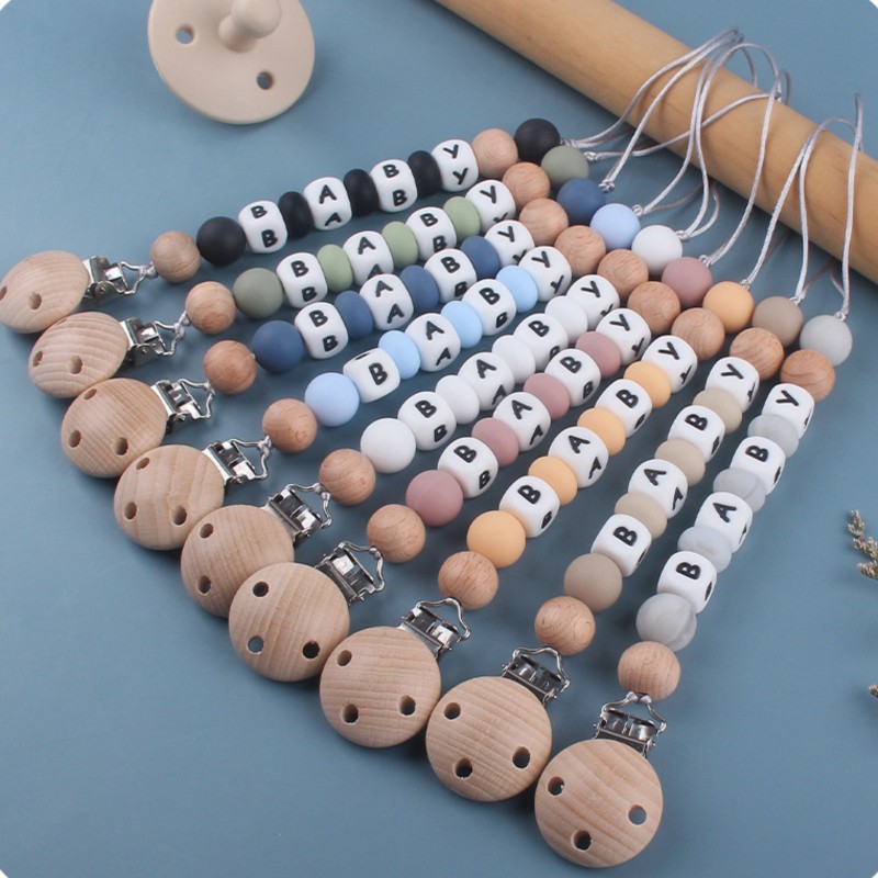 Baby Pacifier Clip - Dummy Holder Clip Customization Name Silicone