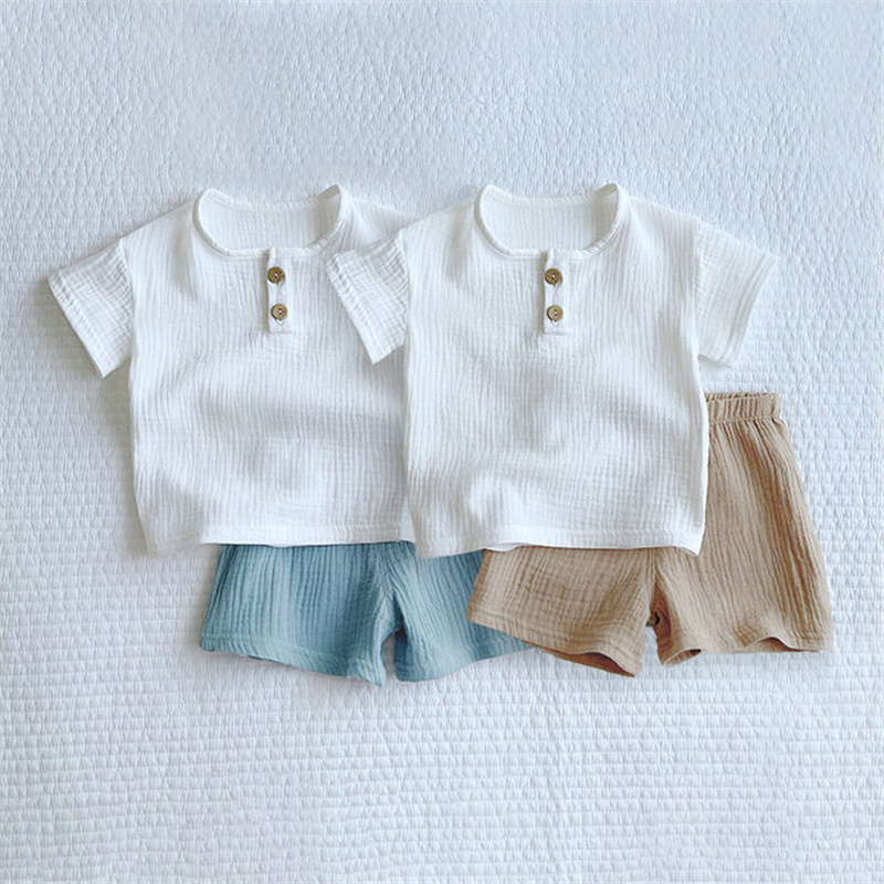 Baby Products Organic - 1-6Years Summer Boys Clothes Set Solid
