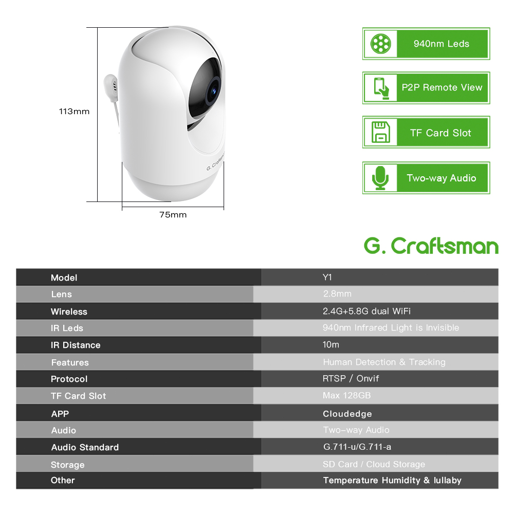 C G,Craftsman Y1 Baby Monitor, - Baby Monitor Sensor avis et prix