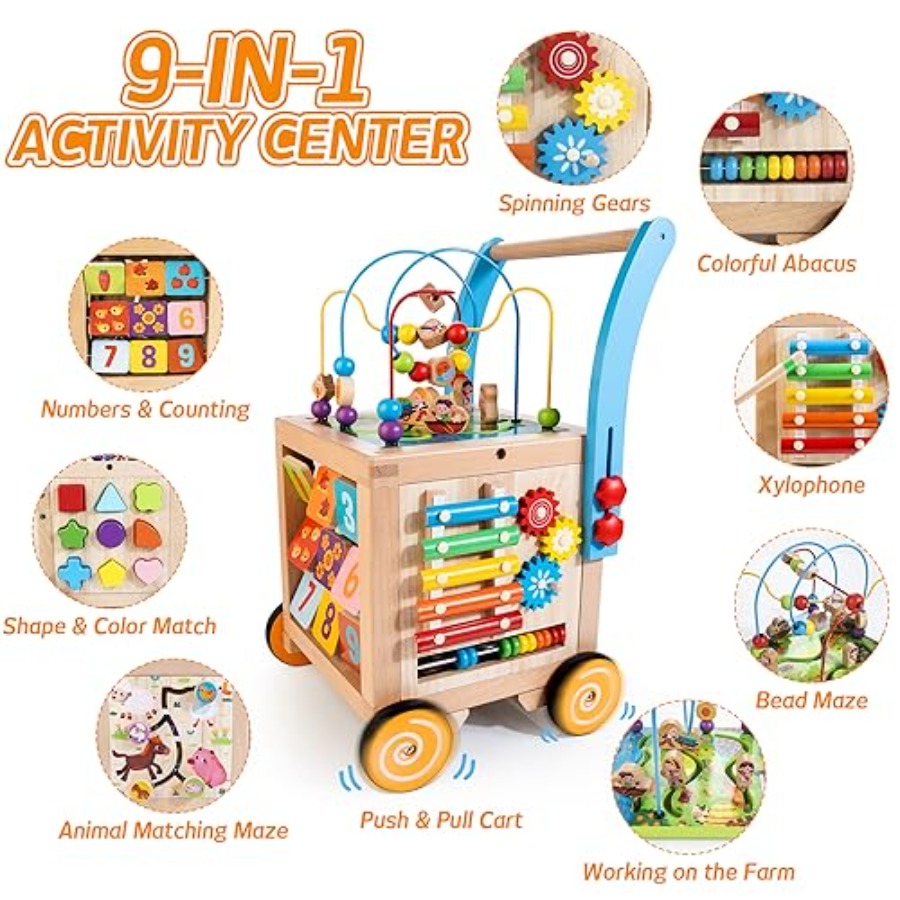 Wooden Baby Walker for indoor  - Baby Walker Activity avis et prix