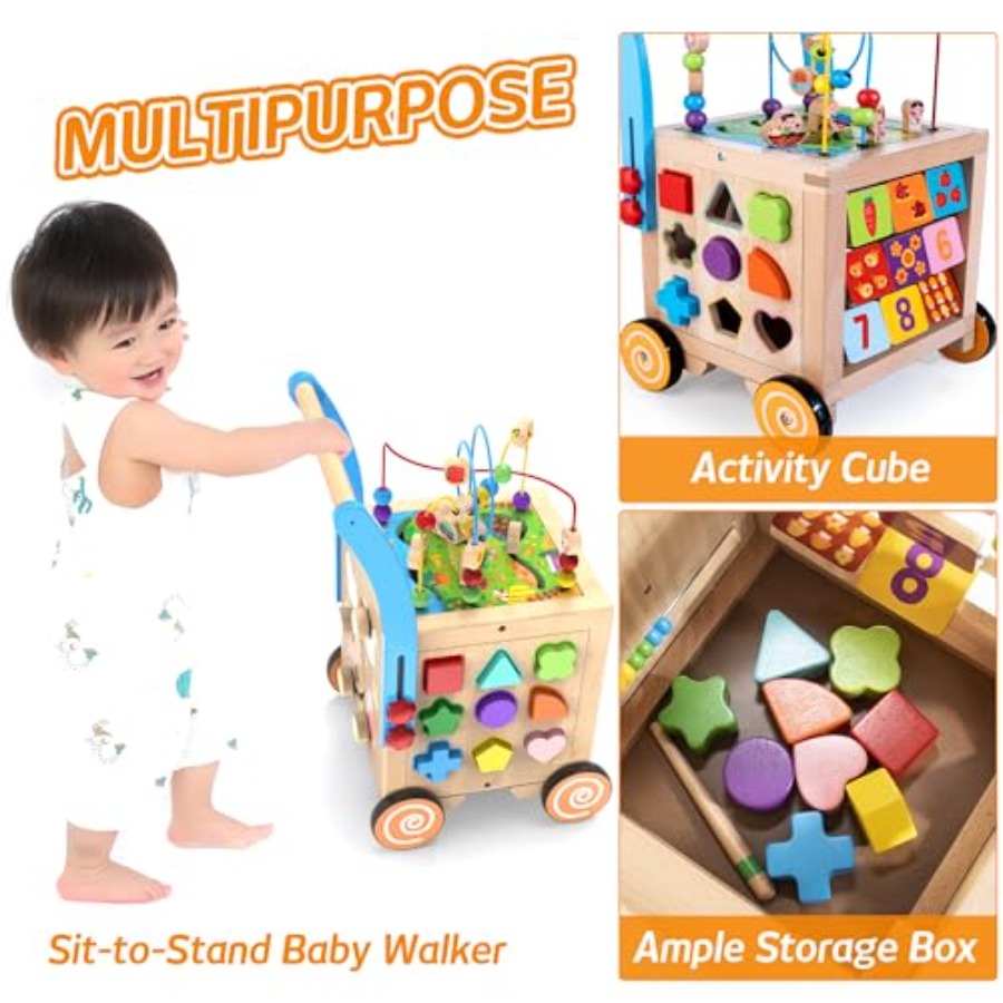 Wooden Baby Walker for indoor  - Baby Walker Activity avis et prix
