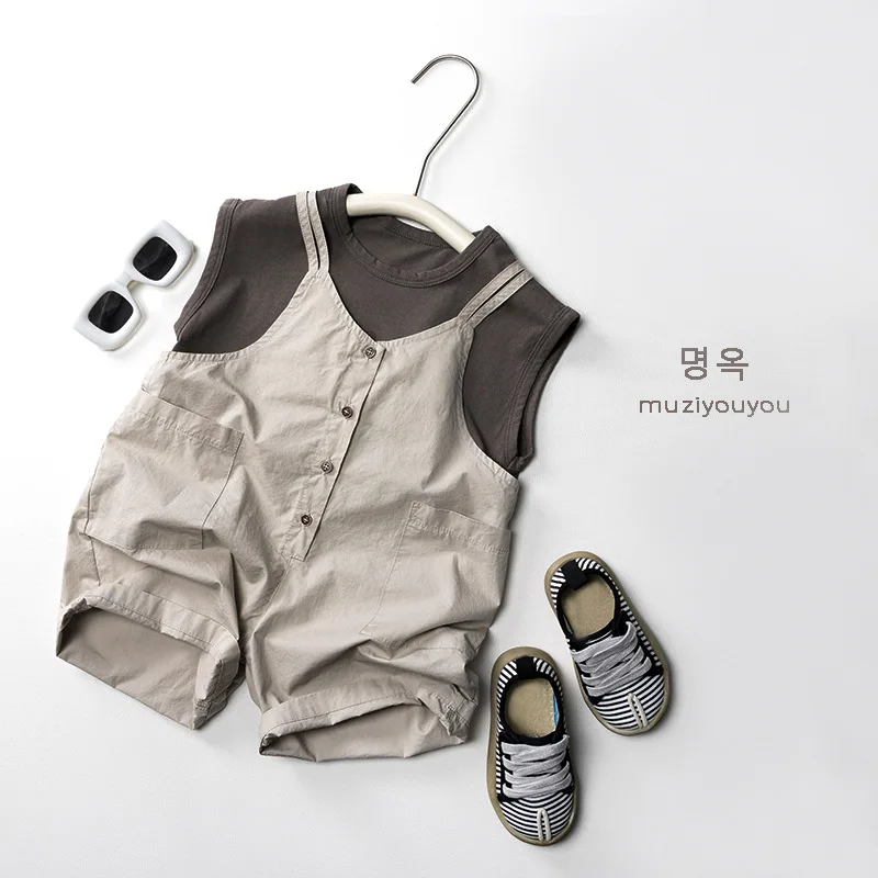 Children's Solid Color Overall - Baby Products Korean avis et prix