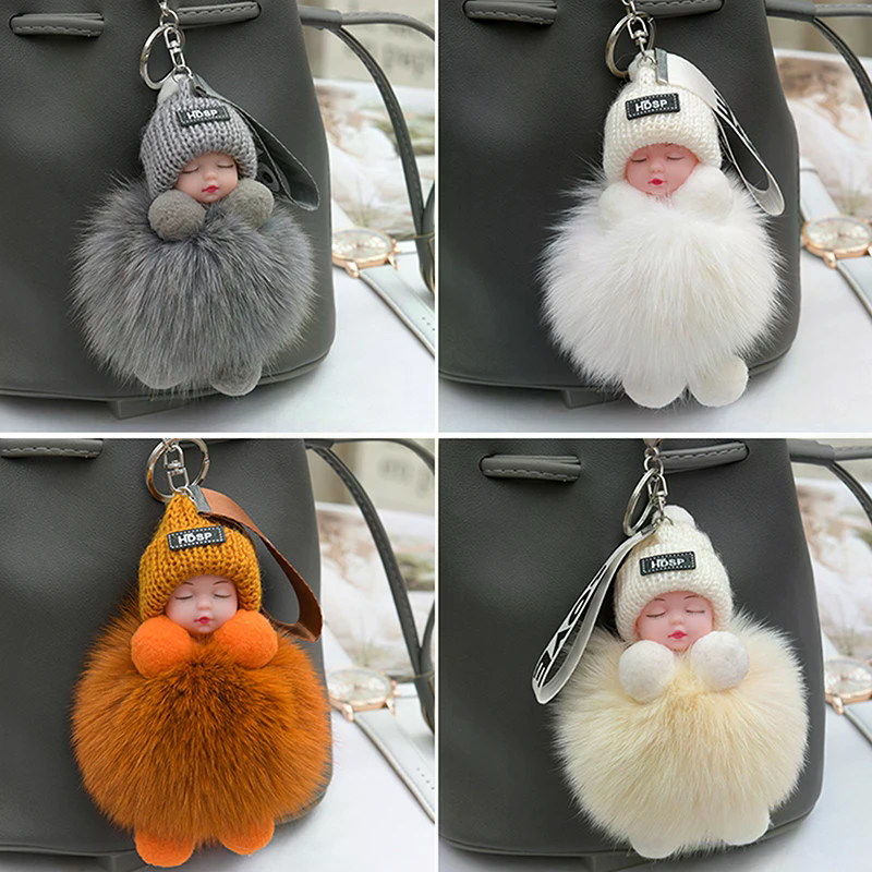 Pompom Sleeping Baby Keychain  - Baby Sleep Sack avis et prix