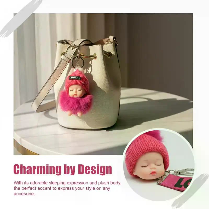 Pompom Sleeping Baby Keychain  - Baby Sleep Sack avis et prix