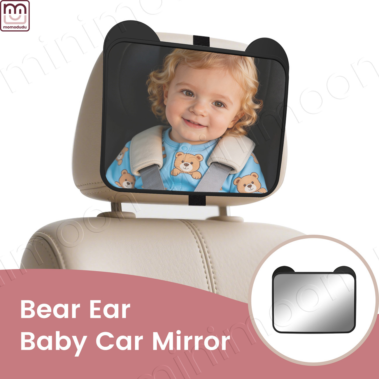 Cute Bear-Ear Car Seat Mirror, - Baby Monitor Sensor avis et prix