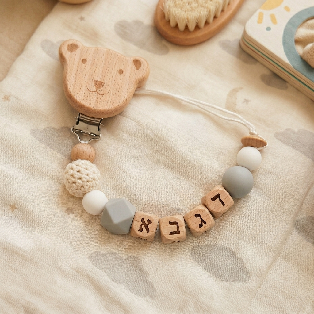2026 Baby Custom Hebrew Name S - Baby Pacifier Clip avis et prix