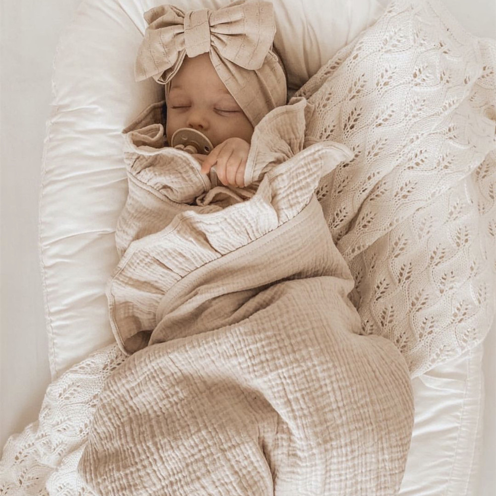 INS Ruffled Muslin Baby Swaddl - Baby Products Organic avis et prix
