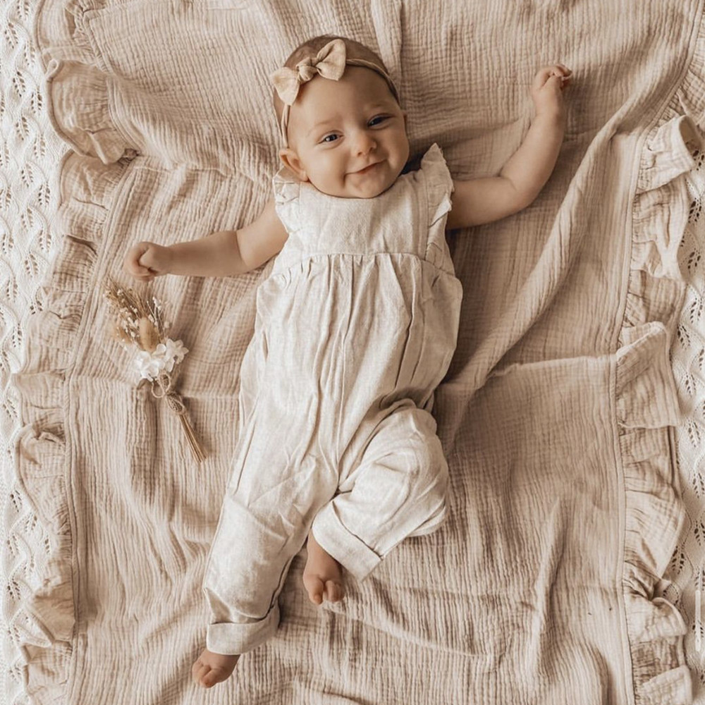 INS Ruffled Muslin Baby Swaddl - Baby Products Organic avis et prix